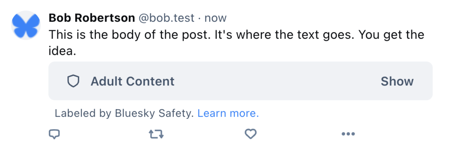 A label can cover the content of a post with a warning.